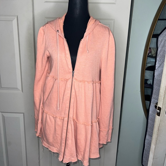 Free People Tiered zip up hoodie - Picture 2 of 7